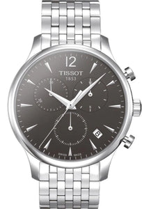 Tissot T Classic Tradition Chronograph Black Dial Silver Steel Strap Watch For Men - T063.617.11.067.00