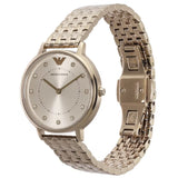 Emporio Armani Dress Quartz Gold Dial Gold Steel Strap Watch For Women - AR11062