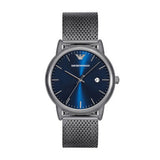 Emporio Armani Blue Dial Luigi Grey Mesh Watch For Men  AR11053