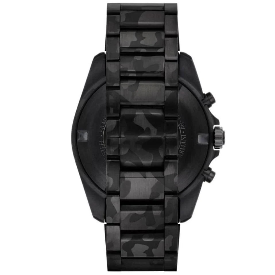 Emporio Armani Sportivo Quartz Black Dial Black Steel Strap Watch For Men - AR11027