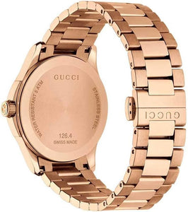Gucci G Timeless Quartz Gold Dial Gold Steel Strap Watch For Women - YA126482