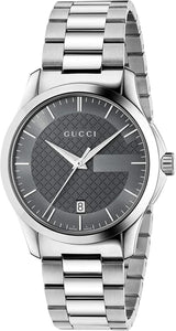 Gucci Men's Grey Dial Color Metal Strap Watch - YA126441