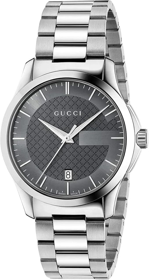 Gucci Men's Grey Dial Color Metal Strap Watch - YA126441