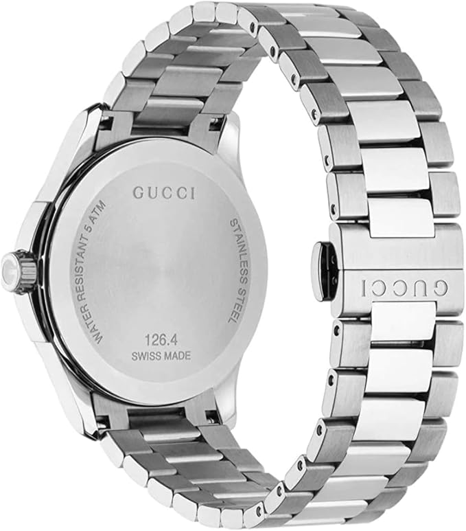 Gucci Men's Grey Dial Color Metal Strap Watch - YA126441