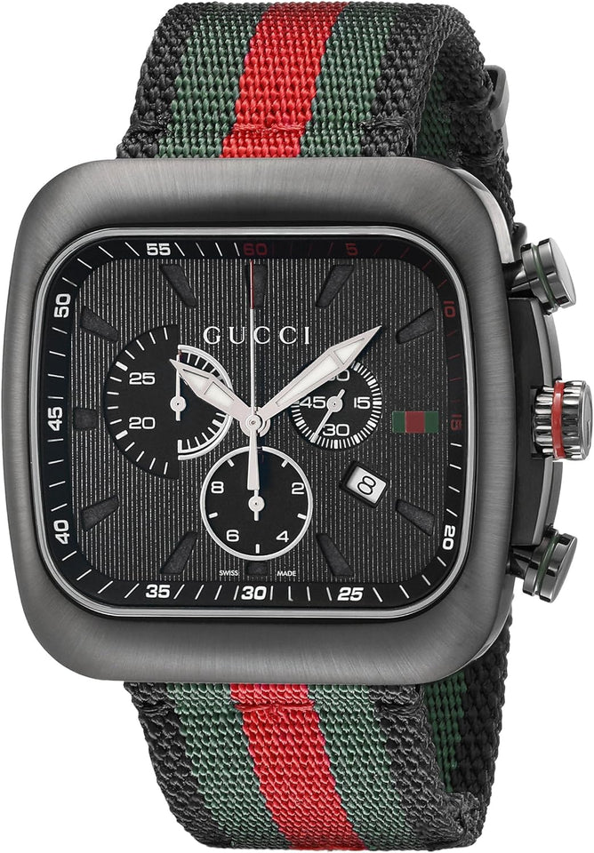 Gucci Coupe YA131202 Black Dial Chronograph 45MM SWISS MADE