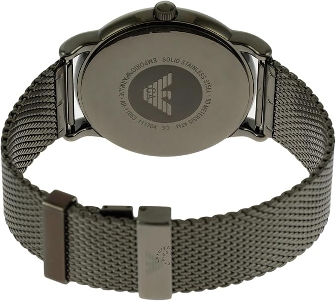 Emporio Armani Blue Dial Luigi Grey Mesh Watch For Men  AR11053