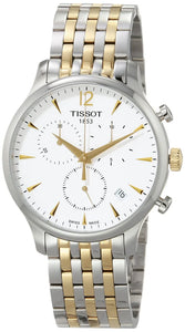 Tissot T Classic Tradition Chronograph White Dial Two Tone Steel Strap Watch For Men - T063.617.22.037.00
