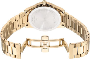 GUCCI Unisex G-Timeless Stainless Steel Yellow Gold (Diamond Pattern) Dial YA126461