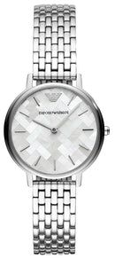 Emporio Armani Mother Of Pearl Dial Silver Steel Strap Watch For Women - AR11112
