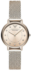 Emporio Armani Kappa Pink Dial Pink Mesh Bracelet Watch For Women - AR11129
