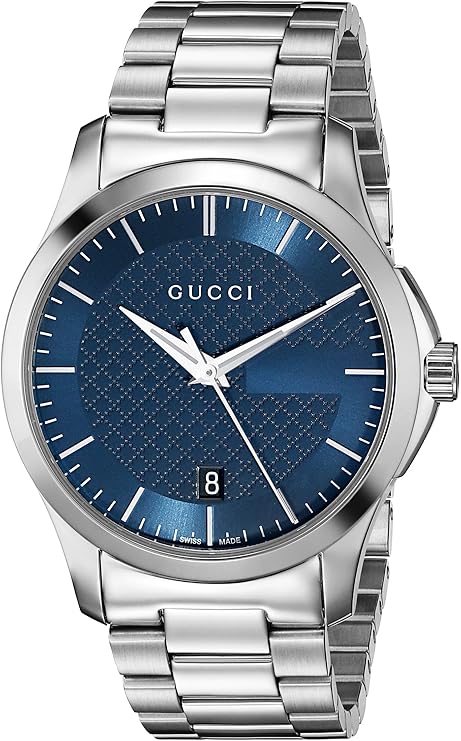 Gucci G Timeless Blue Dial Silver Steel Strap Watch For Men - YA126440