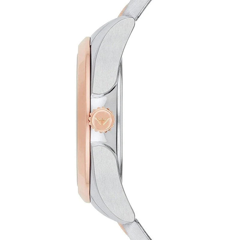 Emporio Armani Analog White Dial Two Tone Steel Strap Watch For Women - AR11029