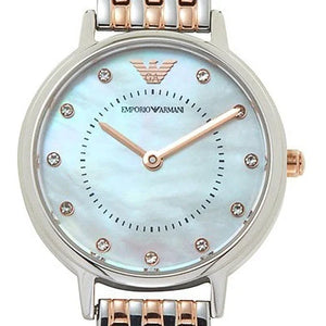Emporio Armani Mother Of Pearl Dial Two Tone Stainless Steel Watch For Women - AR11094