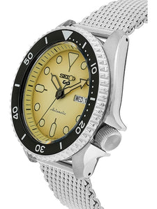 Seiko 5 Sports Cream Dial Milanese Mesh 42 mm automatic SRPD67k1