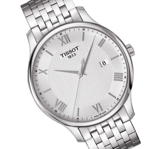 Tissot T Classic Tradition Silver Dial Silver Steel Strap Watch For Men - T063.610.11.038.00