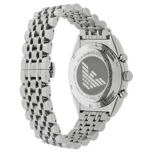 Emporio Armani Franco Black Dial Silver Steel Strap Watch For Men - AR0373