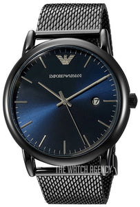Emporio Armani Blue Dial Luigi Grey Mesh Watch For Men  AR11053