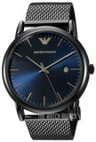 Emporio Armani Blue Dial Luigi Grey Mesh Watch For Men  AR11053