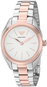 Emporio Armani Analog White Dial Two Tone Steel Strap Watch For Women - AR11029