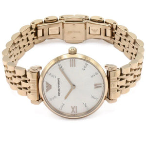Emporio Armani T-Bar Gianni Rose Gold Dial Rose Gold Steel Strap Watch For Women - AR11059