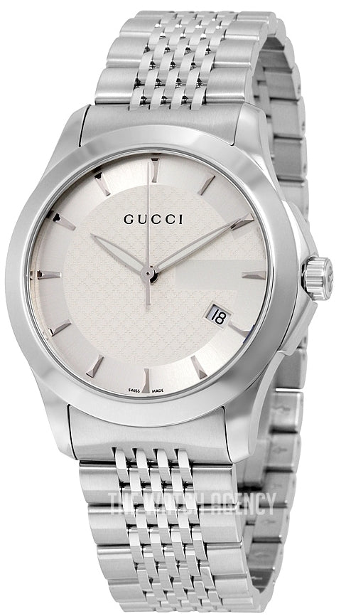 Gucci G Timeless YA126401 Silver Dial Men 42MM Stainless Steel SWISS MADE