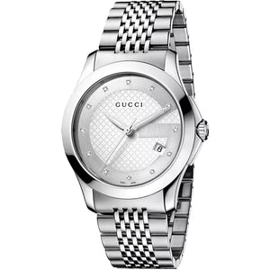 GUCCI G Timeless Classic Men's Watch 38mm YA126404 12 Diamonds Set on Dial
