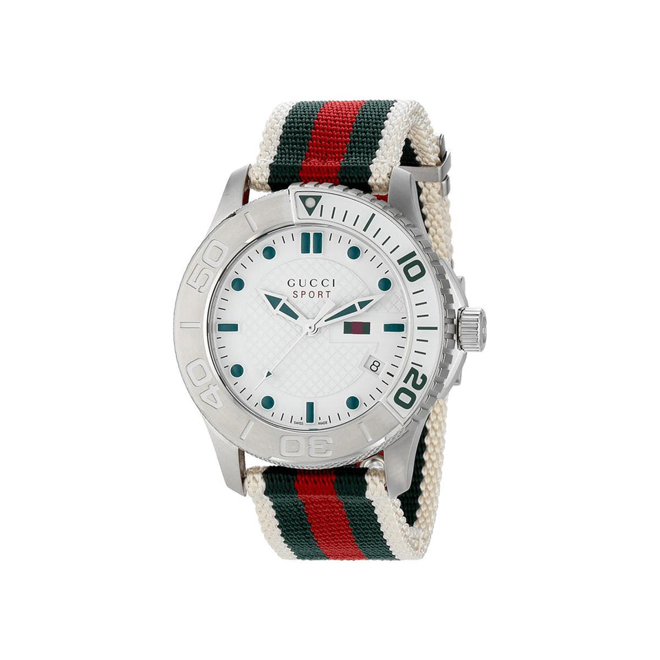 Gucci YA126231 Sport White Dial 44MM Stainless Steel SWISS MADE
