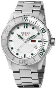 Gucci G Timeless Silver Dial Silver Steel Strap Watch For Men - YA126232
