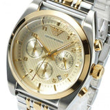 Emporio Armani Chronograph White Dial Two Tone Watch For Men - AR0396