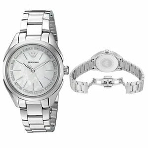 Emporio Armani Valeria Quartz Mother Of Pearl Dial Silver Steel Strap Watch For Women - AR11030