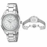 Emporio Armani Valeria Quartz Mother Of Pearl Dial Silver Steel Strap Watch For Women - AR11030